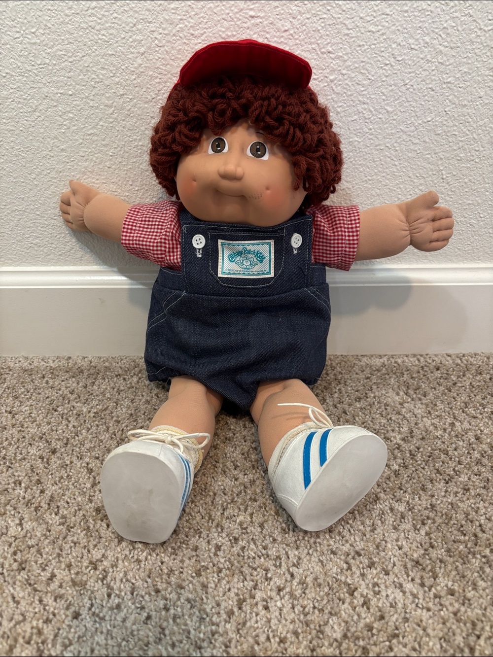 Vintage Cabbage Patch Kid Boy Doll Brown Eyes Brown Loop Yarn Hair | collector